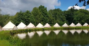 Bell Tents around a lake