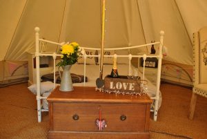 Our Bell Tent being used as a Honeymoon Suite