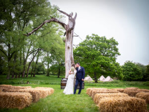 Outdoor wedding with Bell Tents