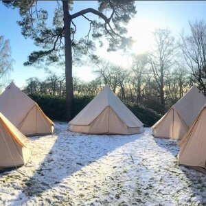 Bell Tents in Snow